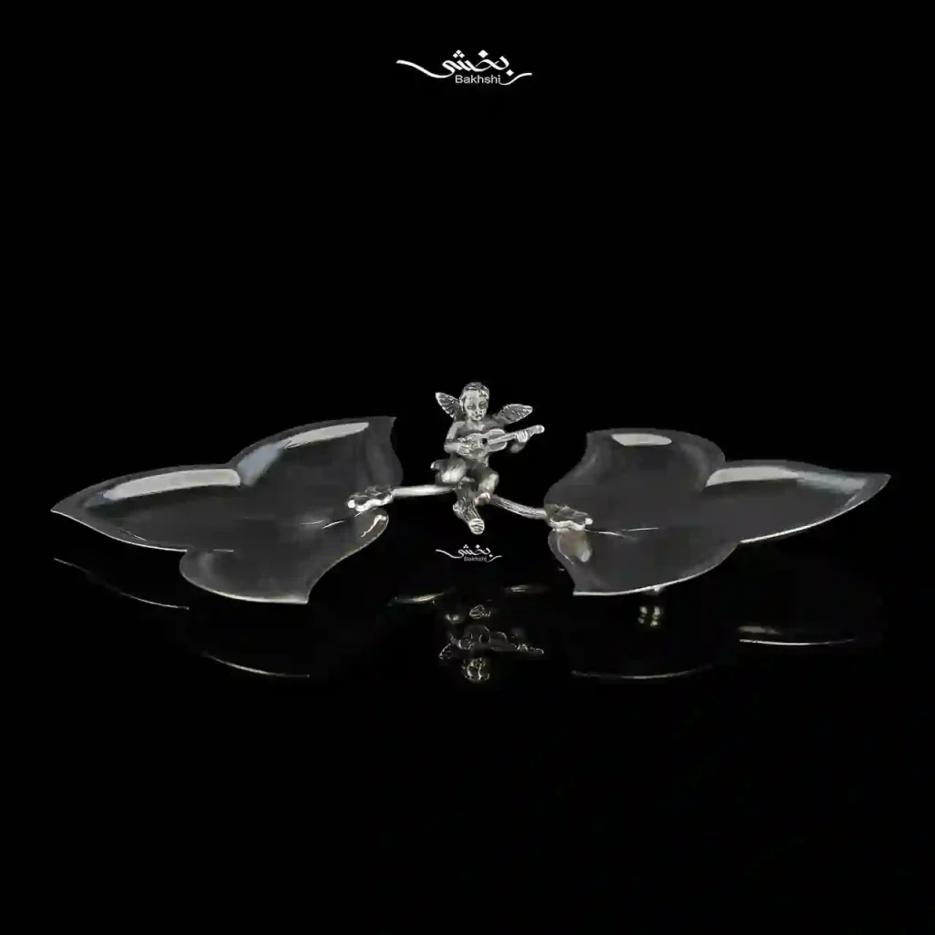 شیرینی خوری نقره دوقلو مدرن فرشته کوچک