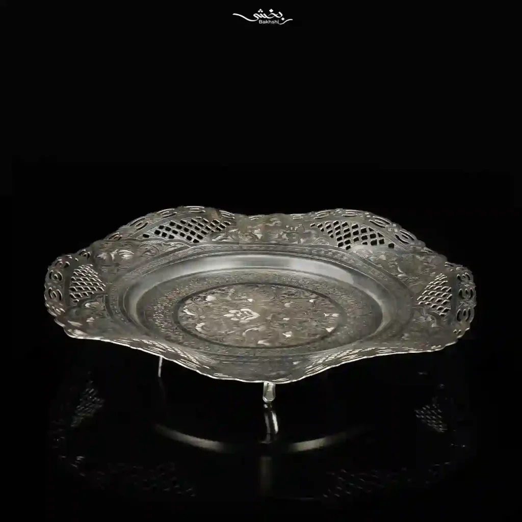 شیرینی خوری نقره قلم تبریز لبه دالبور