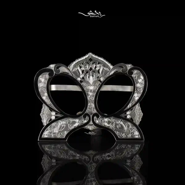 قاب عکس نقره بیضی دوقلو قلم تبریز کد 25