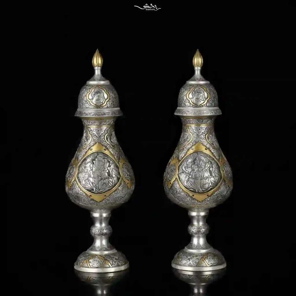 سنبلدان جفتی نقره ملغمه اعلا