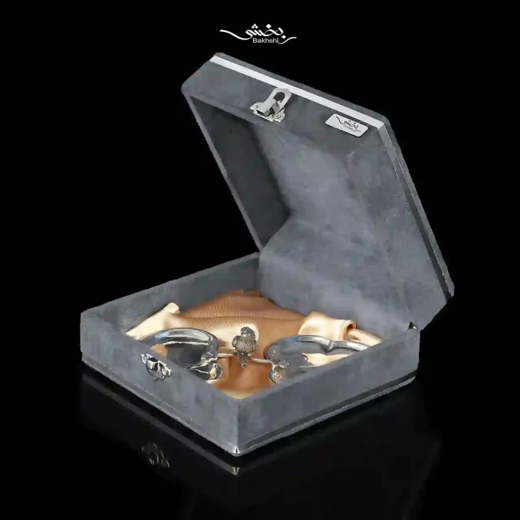 شیرینی خوری نقره دوقلو مدرن گنجشک