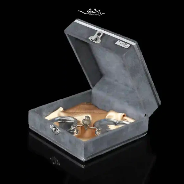 شیرینی خوری نقره دوقلو مدرن گنجشک