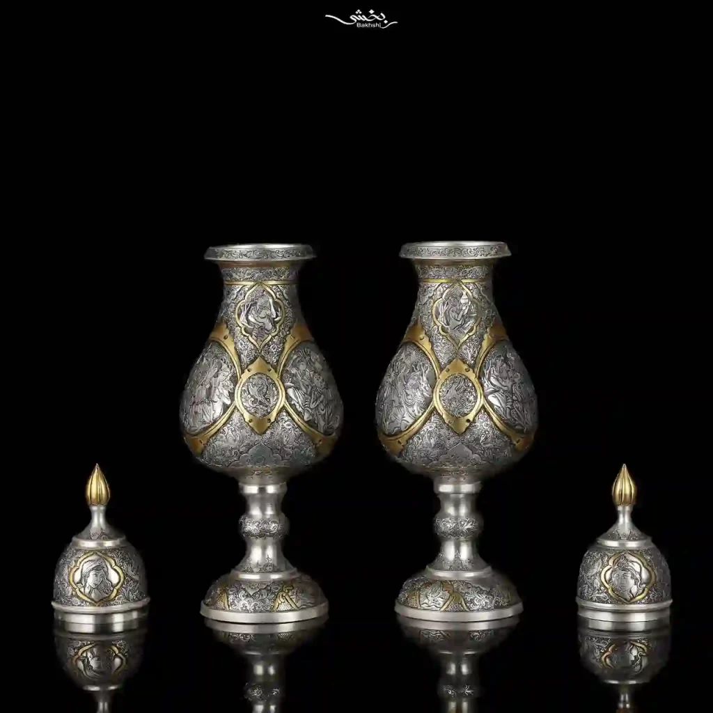 سنبلدان جفتی نقره ملغمه اعلا