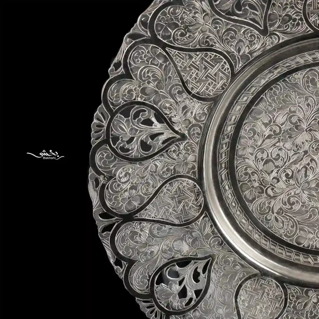 شیرینی خوری نقره گرد قلم تبریز