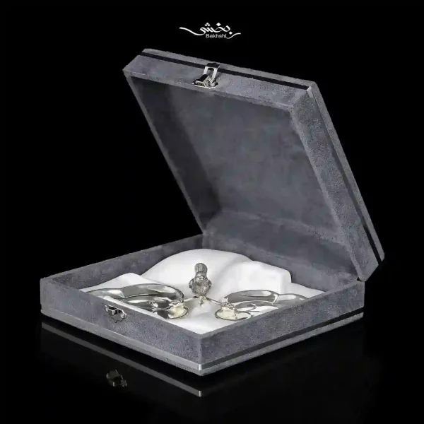 نقل خوری دوقلو نقره مدرن گنجشک