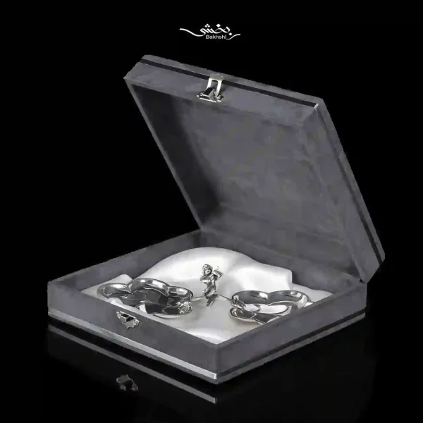 شیرینی خوری دوقلو نقره برگ گرد و فرشته