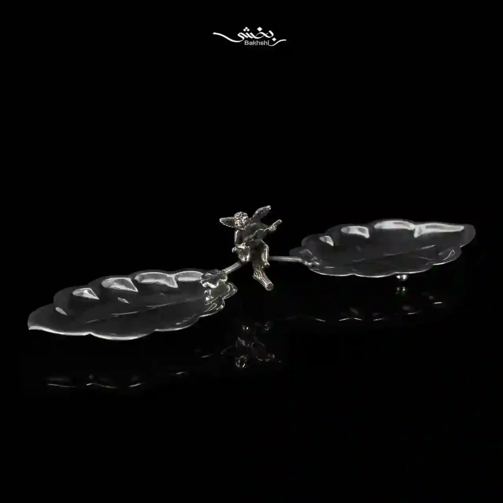 شیرینی خوری دوقلو نقره برگ بلوط و فرشته