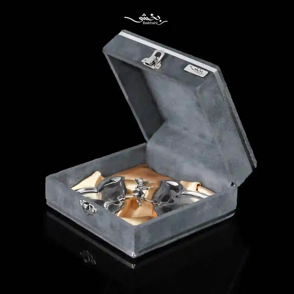 شیرینی خوری نقره دوقلو مدرن فرشته کوچک