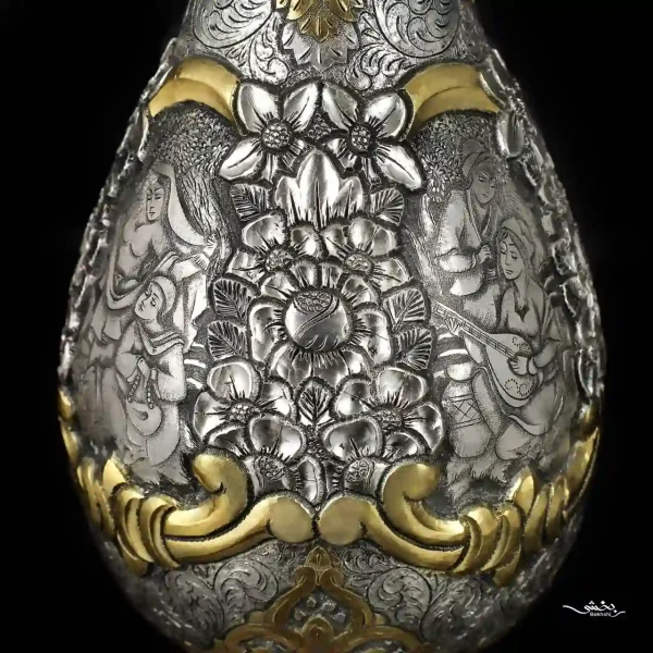 گلدان نقره جفت خمره ای ملغمه اعلا