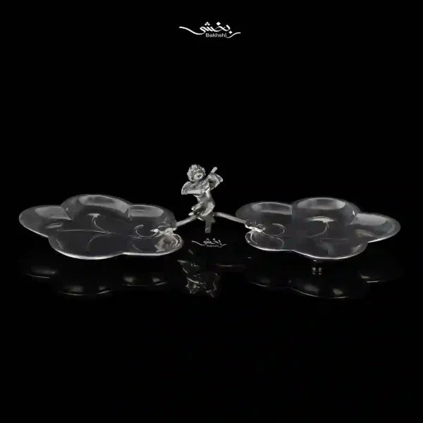 شیرینی خوری دوقلو نقره برگ گرد و فرشته