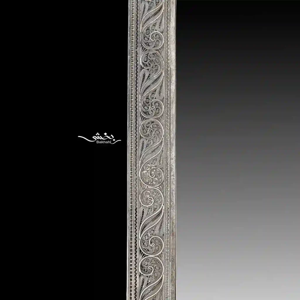 آینه مستطیل تاجدار قلم ملیله زنجان