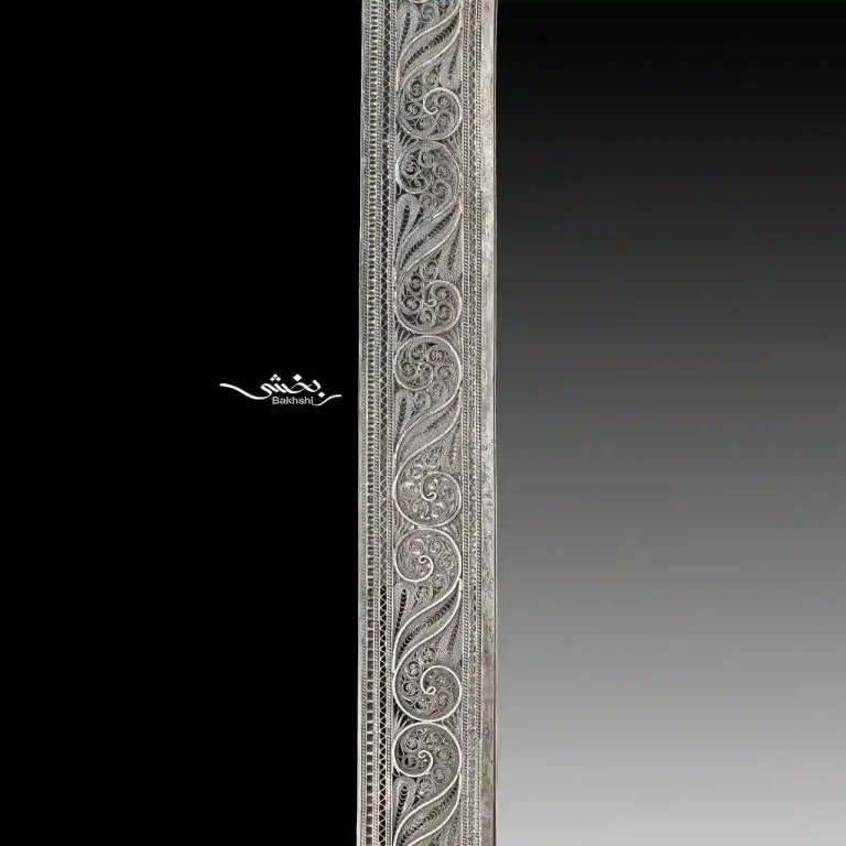 آینه مستطیل تاجدار قلم ملیله زنجان