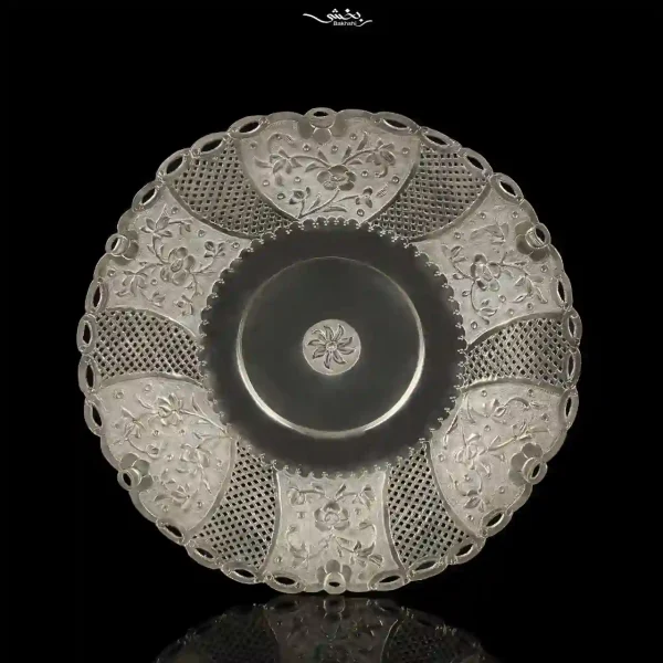 شیرینی خوری نقره قلم گل برجسته