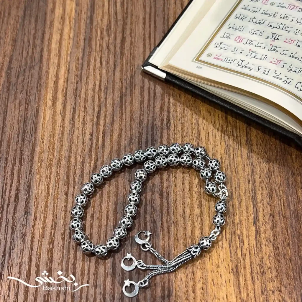 تسبیح نقره 33 عددی کد8