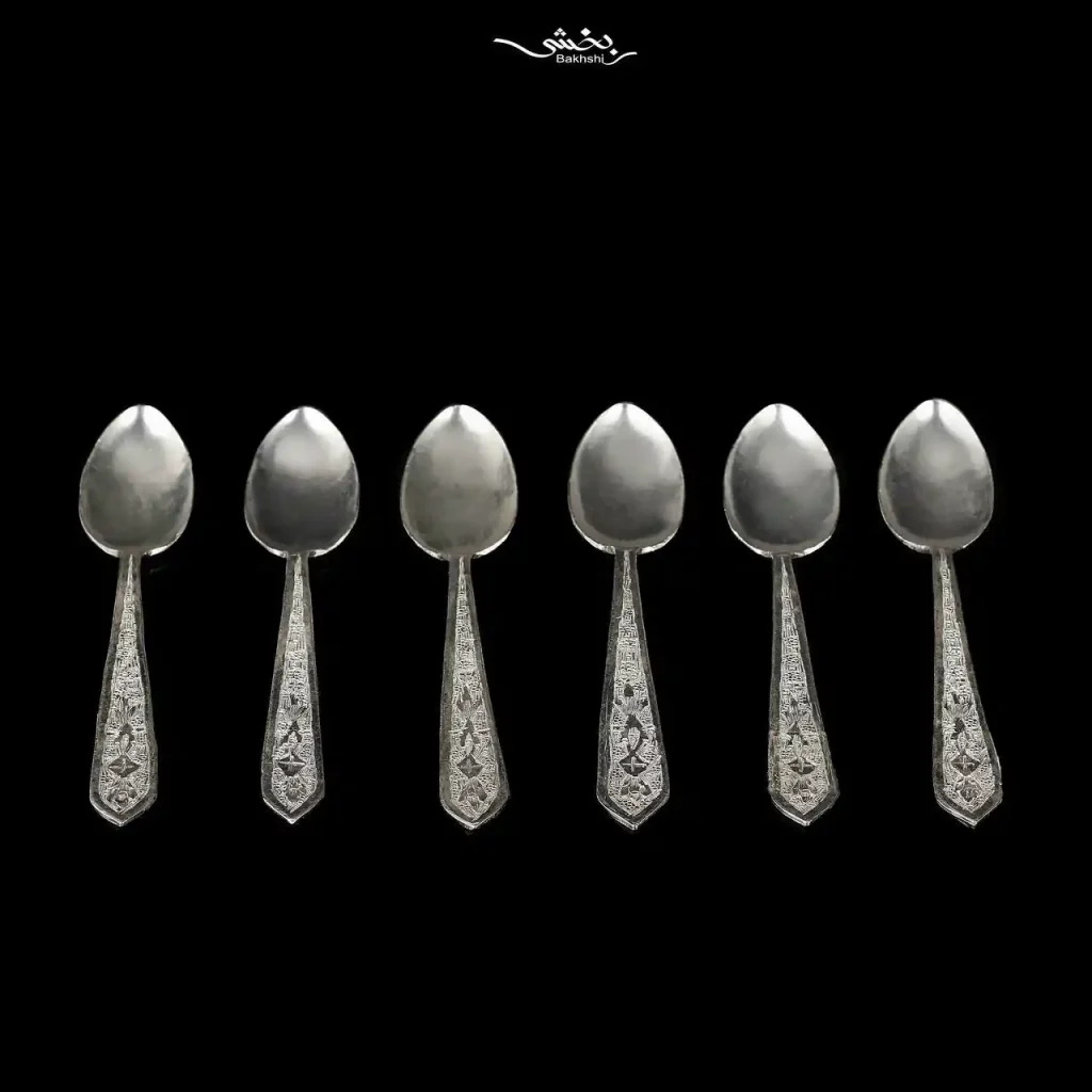 قاشق چای خوری نقره قلم ترنج