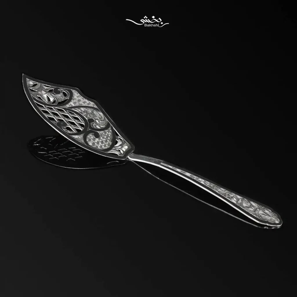 کفگیر کیک نقره قلم تبریز کد1