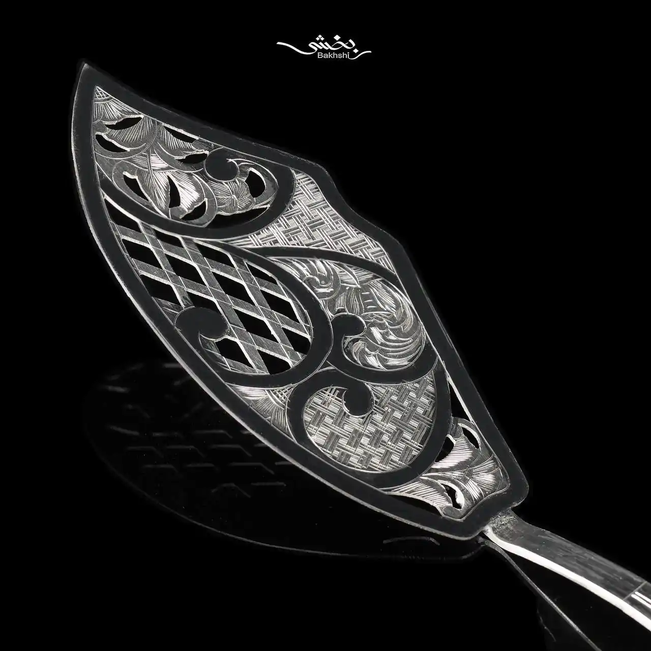 کفگیر کیک نقره قلم تبریز کد1