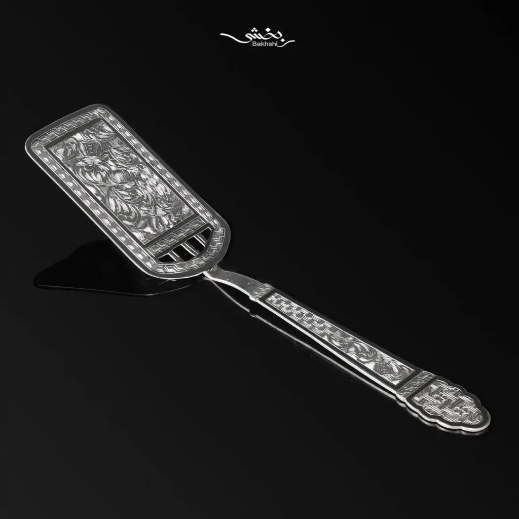 کفگیر کیک نقره قلم تبریز کد2