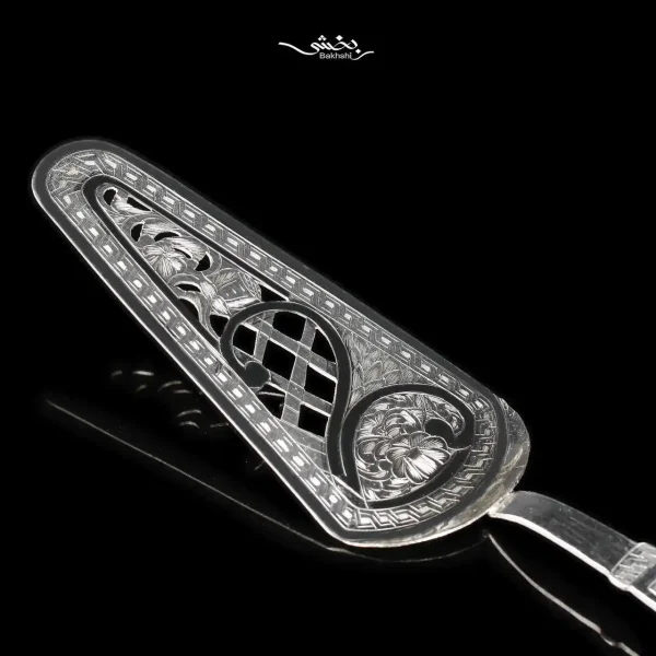 کفگیر کیک نقره قلم تبریز کد3