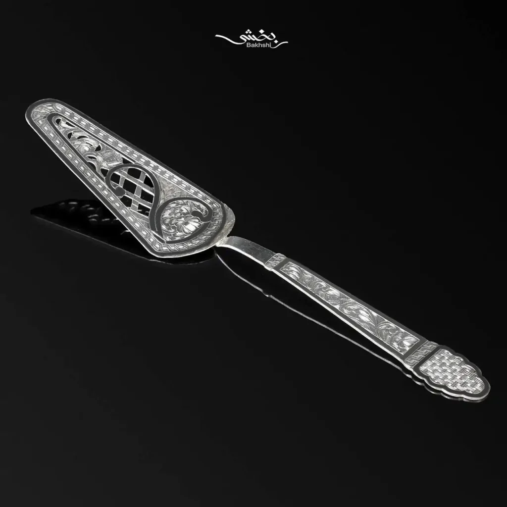کفگیر کیک نقره قلم تبریز کد3