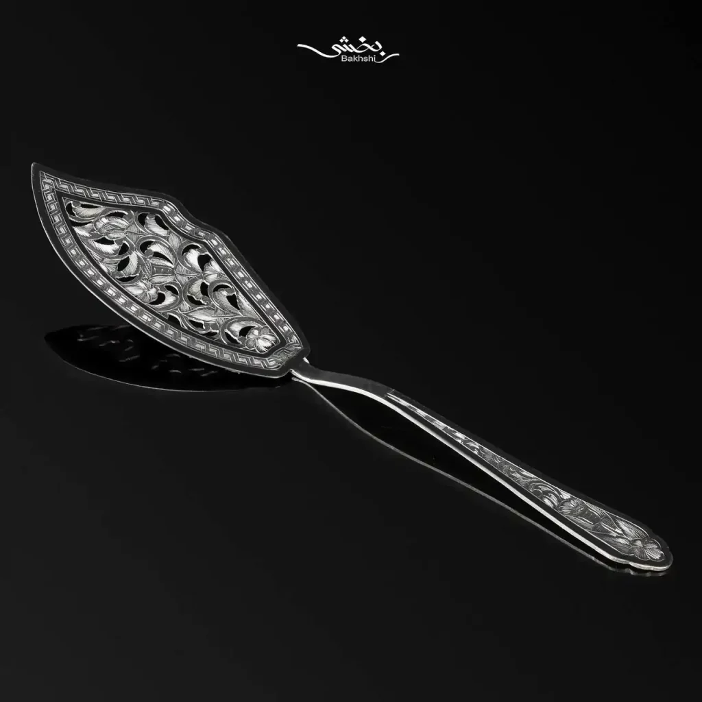 کفگیر کیک نقره قلم تبریز کد4