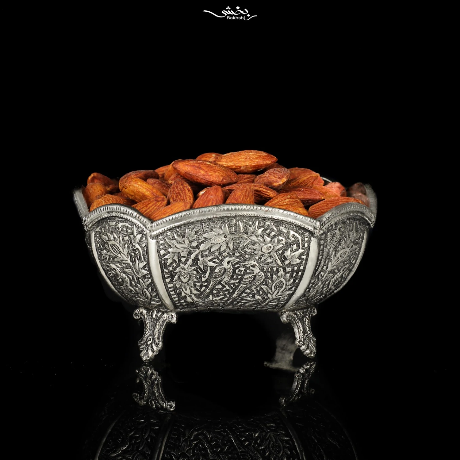 کاسه نقره مربع شش عددی گل مرغ درجه یک