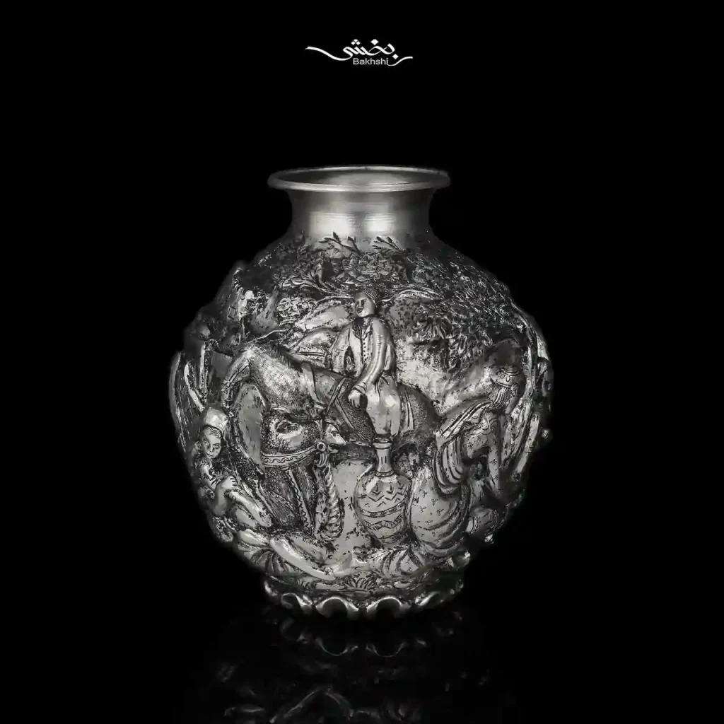گلدان نقره اناری مینیاتور اعلا حجمی