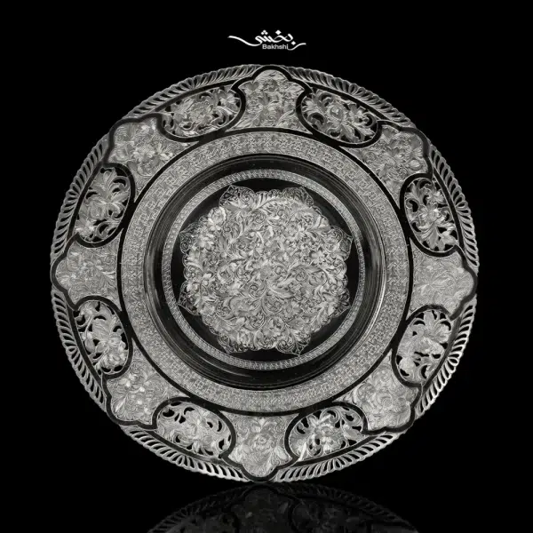 شیرینی خوری نقره گرد قلم تبریز