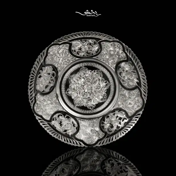 پیش دستی نقره گرد قلم تبریز