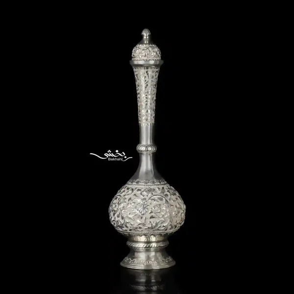 یک جفت تنگ نقره قلم گل برجسته