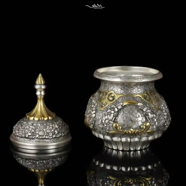 شکلات خوری نقره درب دار ملغمه اعلا