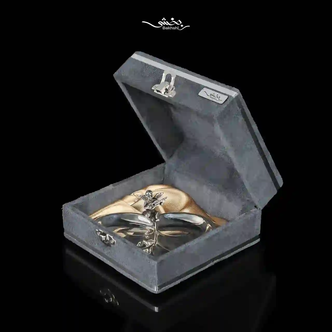 نقل خوری نقره مدرن برگ و فرشته کوچک