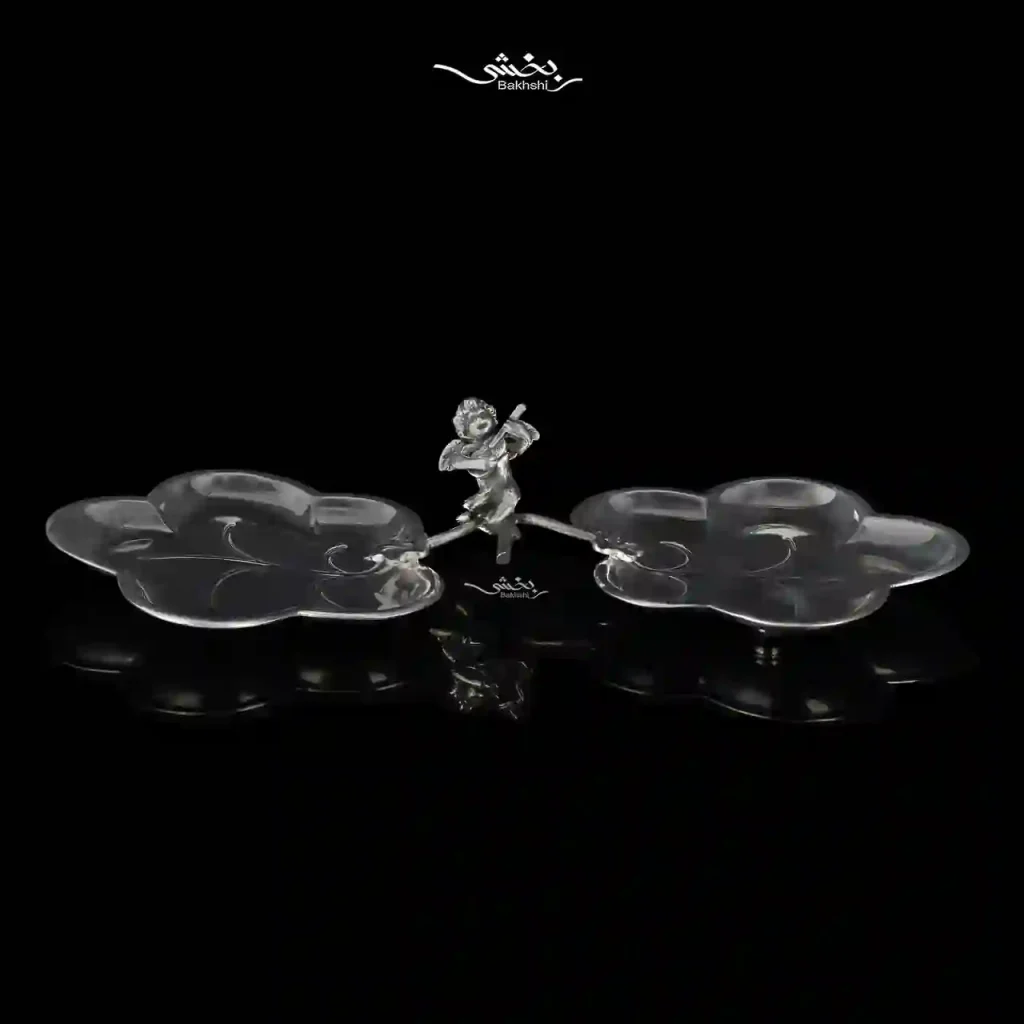 شیرینی خوری دوقلو نقره برگ گرد و فرشته