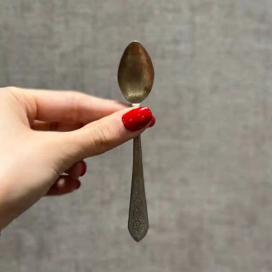 قاشق شش عددی چای خوری نقره قلم ترنج کد3
