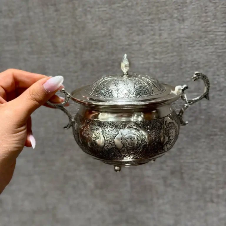 ست چای خوری نقره قلم مینیاتور