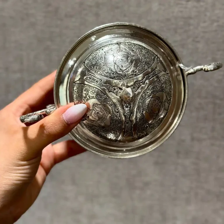 ست چای خوری نقره قلم مینیاتور