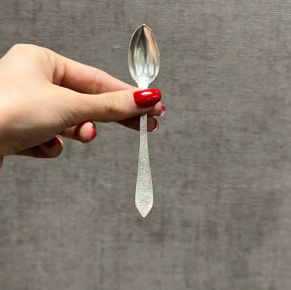 قاشق شش عددی چای خوری نقره قلم ترنج کد7