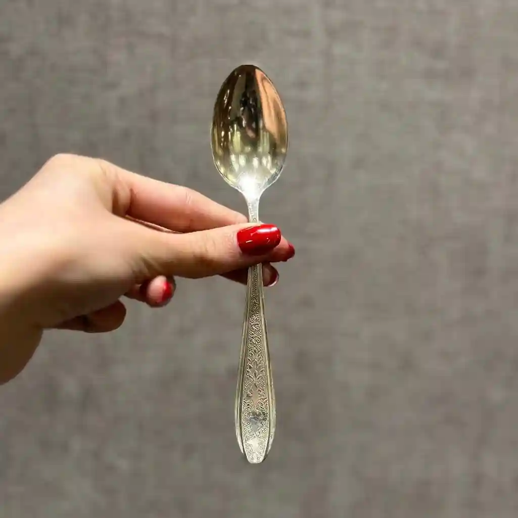 قاشق شش عددی چای خوری نقره قلم ترنج کد8