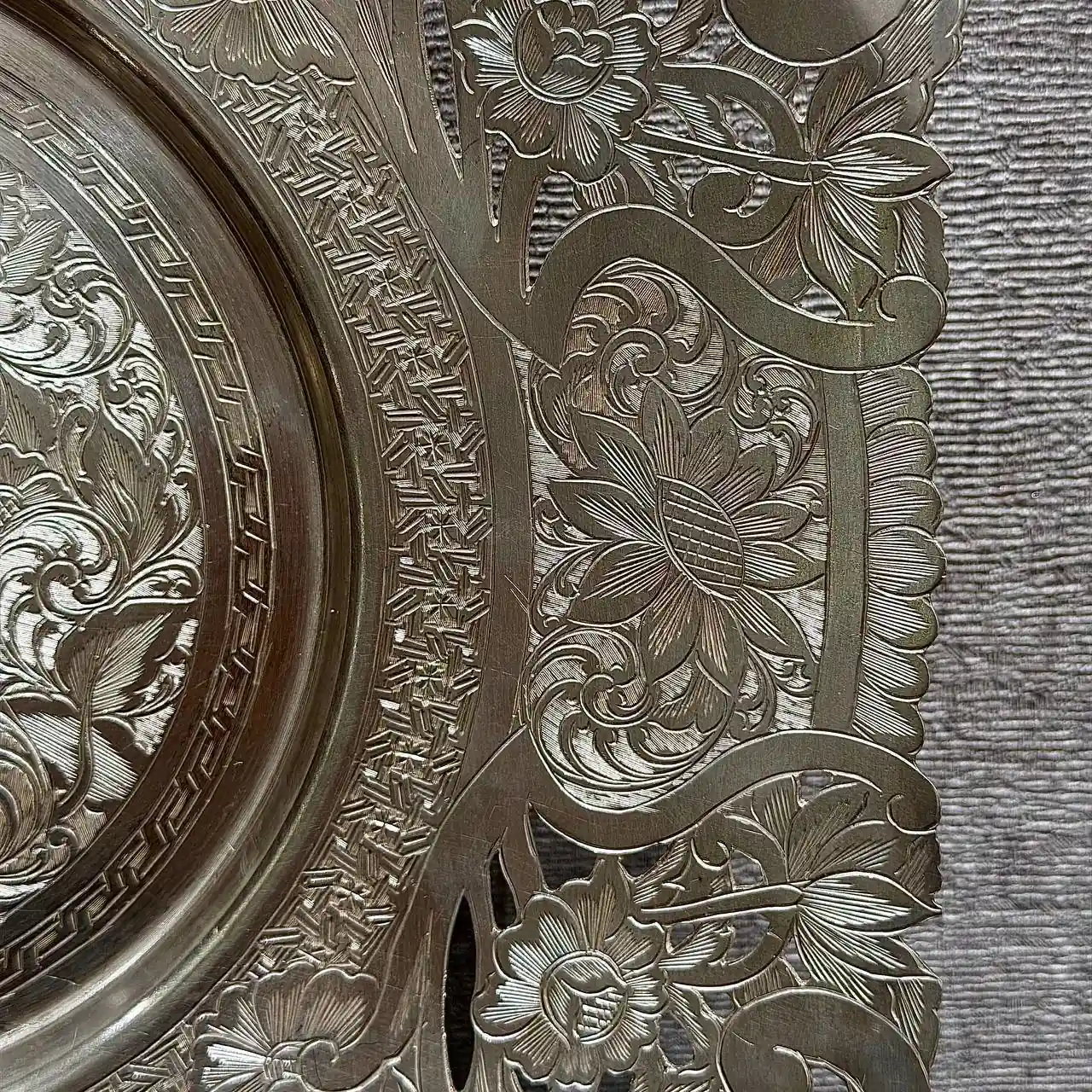 شیرینی خوری نقره مربع قلم تبریز